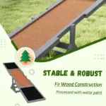 Wooden Dog Agility Seesaw for Training and Exercise, Weather Resistant, 83" L x 16" W x 14" H, Gray - Image 4