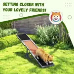 Wooden Dog Agility Seesaw for Training and Exercise, Weather Resistant, 83" L x 16" W x 14" H, Gray - Image 6