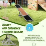 Wooden Dog Agility Seesaw for Training and Exercise, Weather Resistant, 83" L x 16" W x 14" H, Gray - Image 7