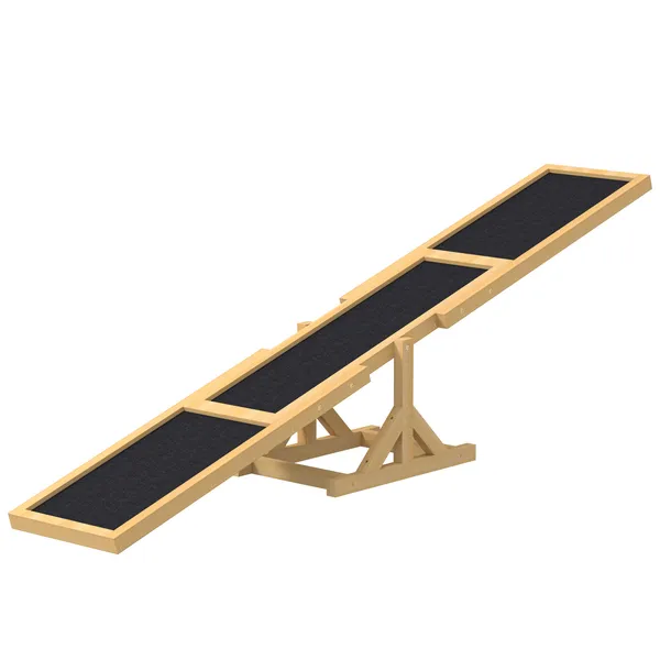 wooden-dog-agility-seesaw-for-training-and-exercise-yellow.webp Wooden Dog Agility Seesaw for Training and Exercise, Yellow - Image 1