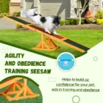 PawHut Wooden Dog Agility Seesaw, Training and Exercise Equipment, Weather Resistant, 71 Inch L, Natural - Image 7