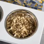 Wooden Dog Feeding Station with 2 Stainless Steel Bowls and Non-Slip Base White - Image 7