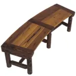 Outsunny Wooden Garden Bench, Semicircular Round Outdoor Tree Bench, Wrap Around Park Bench for Yard, Patio, Deck, Lawn, Brown - Image 11