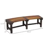 Outsunny Wooden Garden Bench, Semicircular Round Outdoor Tree Bench, Wrap Around Park Bench for Yard, Patio, Deck, Lawn, Brown - Image 3