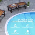 Outsunny Wooden Garden Bench, Semicircular Round Outdoor Tree Bench, Wrap Around Park Bench for Yard, Patio, Deck, Lawn, Brown - Image 7