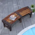Outsunny Wooden Garden Bench, Semicircular Round Outdoor Tree Bench, Wrap Around Park Bench for Yard, Patio, Deck, Lawn, Brown - Image 10