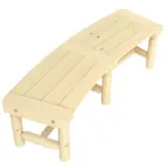Outsunny Wooden Garden Bench, Semicircular Round Outdoor Tree Bench, Wrap Around Park Bench for Yard, Patio, Deck, Lawn, Natural - Image 11