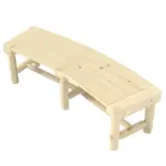 Outsunny Wooden Garden Bench, Semicircular Round Outdoor Tree Bench, Wrap Around Park Bench for Yard, Patio, Deck, Lawn, Natural