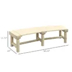 Outsunny Wooden Garden Bench, Semicircular Round Outdoor Tree Bench, Wrap Around Park Bench for Yard, Patio, Deck, Lawn, Natural - Image 3