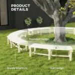 Outsunny Wooden Garden Bench, Semicircular Round Outdoor Tree Bench, Wrap Around Park Bench for Yard, Patio, Deck, Lawn, Natural - Image 6