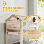 Wooden Hamster Cage, 3-Tier Small Animal Cage with Hut, Seesaw, Ramps, Exercise Wheel, Acrylic Panel and Bottom Tray - Image 7