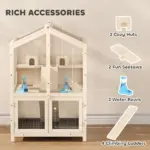 PawHut Wooden Hamster Cage, Large 3 Tier Hamster Cage with Pull-Out Tray, Openable Top, Hut, Seesaws, 26.8"L x 24.2"W x 35.4"H - Image 5