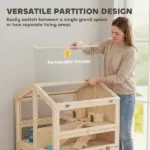 PawHut Wooden Hamster Cage, Large 3 Tier Hamster Cage with Pull-Out Tray, Openable Top, Hut, Seesaws, 26.8"L x 24.2"W x 35.4"H - Image 6