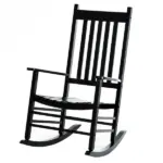 Outsunny Wooden Outdoor Rocking Chair with Armrests, High Back for Garden, Patio, Balcony, Porch, Black