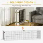 Wooden Pet Gate, 6-Panel Folding Dog Safety Barrier with Support Feet for Small and Medium Dogs, White - Image 6