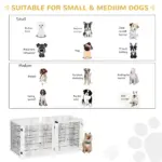 Wooden Pet Gate, 6-Panel Folding Dog Safety Barrier with Support Feet for Small and Medium Dogs, White - Image 8