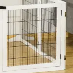 Wooden Pet Gate, 6-Panel Folding Dog Safety Barrier with Support Feet for Small and Medium Dogs, White - Image 9