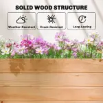 Wooden Planter Box with Trellis, Hanging Roof and Drainage Holes for Climbing Plants, Vegetables, Herbs and Flowers - Image 7