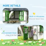Outsunny Wooden Playhouse for Kids Outdoor with Doors, Windows, Planter Pots and Boxes for Toddlers 3-8 Years, White - Image 7