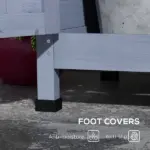 Wooden Potting Bench for Outdoor Use, Gray with Aluminum Table Top, Storage for Garden Tools and Plants - Image 6