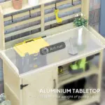 Wooden Potting Bench with Storage, Sink, Water Tap for Backyard, Patio, Balcony, Natural - Image 4