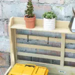 Wooden Potting Bench with Storage, Sink, Water Tap for Backyard, Patio, Balcony, Natural - Image 8