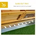 PawHut Wooden Rabbit Hutch Bunny Cage Openable Waterproof Roof No Leak Tray Sturdy Fir Wood Indoor Outdoor Yellow Green - Image 5