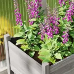 Wooden Raised Garden Bed, Large Elevated Planter Box with Legs, Bed Liner and Drain Holes, 7.4' x 1.8' x 2.6', Gray - Image 8