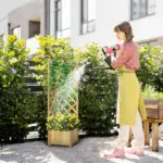 Wooden Raised Garden Bed, Planter with Trellis for Vine Climbing and Vegetables, Herbs and Flowers Growing, Natural - Image 2