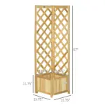 Wooden Raised Garden Bed, Planter with Trellis for Vine Climbing and Vegetables, Herbs and Flowers Growing, Natural - Image 3