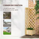 Wooden Raised Garden Bed, Planter with Trellis for Vine Climbing and Vegetables, Herbs and Flowers Growing, Natural - Image 6