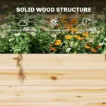 Outsunny Wooden Raised Garden Bed with Trellis and Roof, Elevated Planter Box with 2 Shelves, Drainage Hole and Liner, Natural - Image 8