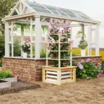 Wooden Raised Garden Bed with Trellis, Galvanized Planter Box Elevated Garden Bed for Garden, Patio, Natural Wood - Image 10