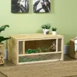 31.5 Inch Wooden Reptile Terrarium with Sliding Glass Door and Mesh Ventilation - Image 2