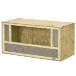 31.5 Inch Wooden Reptile Terrarium with Sliding Glass Door and Mesh Ventilation