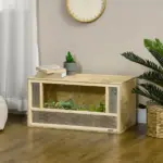 31.5 Inch Wooden Reptile Terrarium with Sliding Glass Door and Mesh Ventilation - Image 9