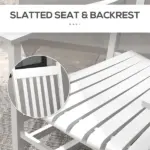 Outsunny 3-Piece Wooden Outdoor Rocking Chair Set with 2 Chairs and Side Table White - Image 6