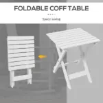 Outsunny 3-Piece Wooden Outdoor Rocking Chair Set with 2 Chairs and Side Table White - Image 7