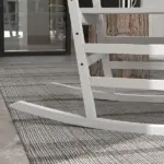 Outsunny 3-Piece Wooden Outdoor Rocking Chair Set with 2 Chairs and Side Table White - Image 8
