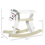 Wooden Rocking Horse, Classic Toddler Ride-On, Safe Traditional, White with Safety Bar, for 1-3 Years - Image 3
