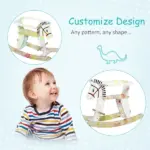 Wooden Rocking Horse, Classic Toddler Ride-On, Safe Traditional, White with Safety Bar, for 1-3 Years - Image 4
