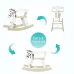 Wooden Rocking Horse, Classic Toddler Ride-On, Safe Traditional, White with Safety Bar, for 1-3 Years - Image 5