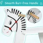 Wooden Rocking Horse, Classic Toddler Ride-On, Safe Traditional, White with Safety Bar, for 1-3 Years - Image 6