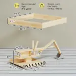 Wooden Sandbox with Digger, Kids Sandbox with 360A degree Rotating Seat and Bottom Liner, 72" x 35" x 22" - Image 2