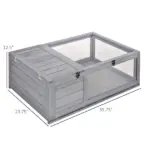 Wooden Tortoise House Indoor Turtle Habitat Enclosure Outdoor Reptile Cage Gray - Image 3
