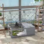 Wooden Tortoise House Indoor Turtle Habitat Enclosure Outdoor Reptile Cage Gray - Image 8