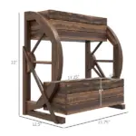 Outsunny Wooden Wagon Planter Box, 2-Tier Raised Garden Bed, for Vegetables Flowers Herbs, 22" x 13" x 22" - Image 3