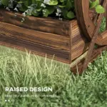 Outsunny Wooden Wagon Planter Box, 2-Tier Raised Garden Bed, for Vegetables Flowers Herbs, 22" x 13" x 22" - Image 6