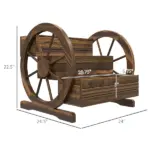 Outsunny Wooden Wagon Planter Box 3-Tier Raised Garden Bed for Vegetables Flowers Herbs - Image 3