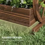 Outsunny Wooden Wagon Planter Box 3-Tier Raised Garden Bed for Vegetables Flowers Herbs - Image 6